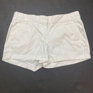 J. Crew White 100% Cotton 3" Chino Shorts casual comfort Used